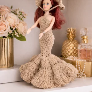 Robe de cocktail au crochet pour poupée